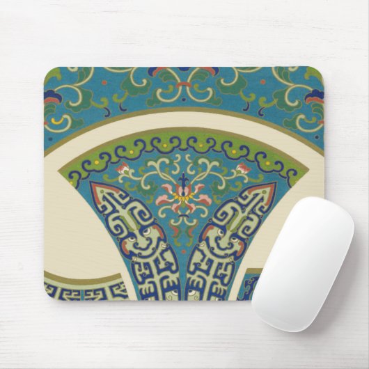 Blaue Orientalische Designs mit lächelnden Gesicht Mousepad (Mit Mouse)