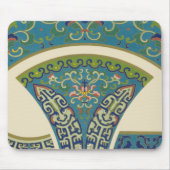 Blaue Orientalische Designs mit lächelnden Gesicht Mousepad (Vorne)