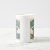 Blaue Orientalische Designs mit lächelnden Gesicht Porzellantasse (Vorderseite)