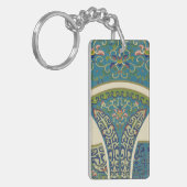 Blaue Orientalische Designs mit lächelnden Gesicht Schlüsselanhänger (Vorderseite links)