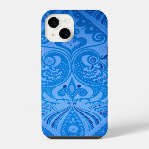 Blaue Orientalische Pfauen Vögel iPhone 14 Hülle