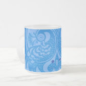 Blaue Orientalische Pfauen Vögel Mattglastasse (Vorderseite Links)