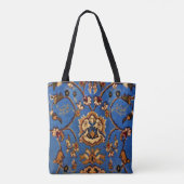 Blaue orientalische Wolldecke Tasche (Rückseite)