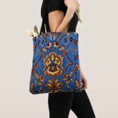 Blaue orientalische Wolldecke Tasche (Von Nahem)
