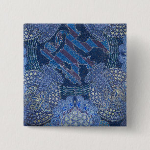 Blaue ornamentale Mosaikkunst, Deutschland Button