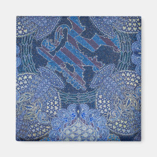 Blaue ornamentale Mosaikkunst, Deutschland Magnet