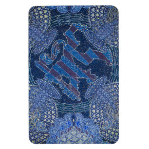 Blaue ornamentale Mosaikkunst, Deutschland Magnet
