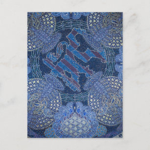Blaue ornamentale Mosaikkunst, Deutschland Postkarte