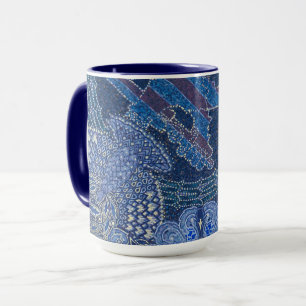 Blaue ornamentale Mosaikkunst, Deutschland Tasse