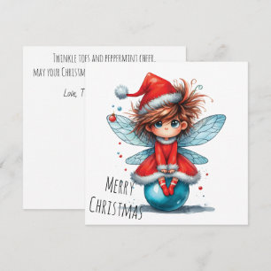 Blaue Ornamente Fee – Weihnachtskarte