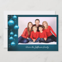Blaue Ornamente mit Foto und persönlicher Nachrich
