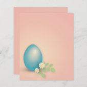 Blaue Osterei zwischen Blume und Blätter Buchstabe (Vorne/Hinten)