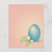 Blaue Osterei zwischen Blume und Blätter Buchstabe (Rückseite)