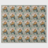 Blaue Ostereier und Hühner Osterpackpapier Geschenkpapier (Flach)