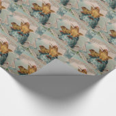 Blaue Ostereier und Hühner Osterpackpapier Geschenkpapier (Ecke)