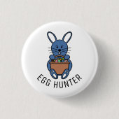 Blaue Osterhase, Eierjäger Button (Vorderseite)