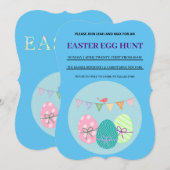 Blaue Ostern Simple Brunch Ostereiersuche Einladun Einladung (Vorne/Hinten)