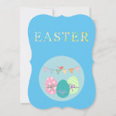 Blaue Ostern Simple Brunch Ostereiersuche Einladun Einladung (Rückseite)