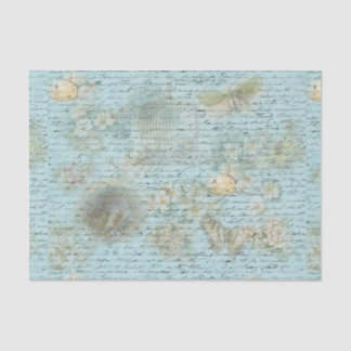 Blaue Ostervögel und Nester Dekoupage Papier