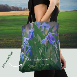 Blaue Oszillatoren-Blume im Frühjahrsgarten Tasche