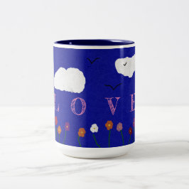 BLAUE OUTDOOR LIEBE KAFFEE TASSE, 15oz Zweifarbige Tasse