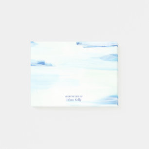 Blaue Ozean-Abstrakte Kunst Personalisierter Name Post-it Klebezettel