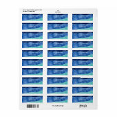 Blaue Ozean-Aquarell-Rücksendeadresse (Vorne)