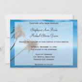 Blaue Ozean-Hochzeits-Einladung Einladung (Rückseite)