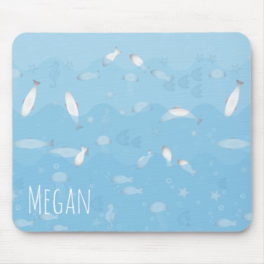 Blaue Ozean-Mausunterlage Mousepad (Vorne)