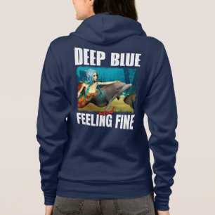 Blaue Ozean-Meerjungfrau-Delfin-Kunst Hoodie