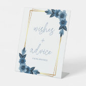 Blaue Ozeanberatung für das Zeichen "Braut und Brä Sockelschild (Vorderseite)