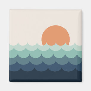 Blaue Ozeane bei Sonnenuntergang Magnet