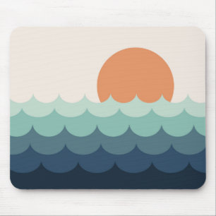 Blaue Ozeane bei Sonnenuntergang Mousepad