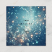 Blaue Ozeane Fein sanfter Glitzer Hintergrund Quadratische Visitenkarte (Vorderseite)