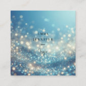 Blaue Ozeane Fein sanfter Glitzer Hintergrund Quadratische Visitenkarte (Vorderseite)