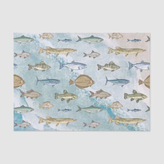 Blaue Ozeane Seidenpapier (Vorderseite)