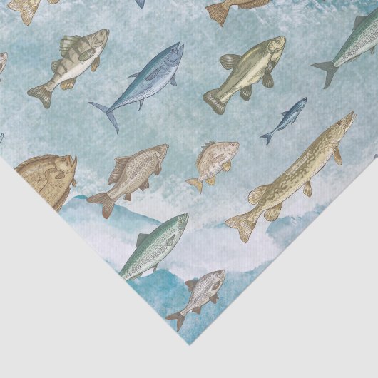 Blaue Ozeane Seidenpapier (Ausschnitt)