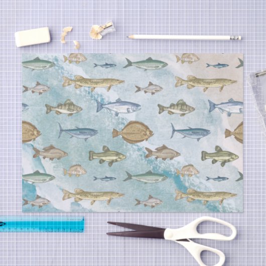 Blaue Ozeane Seidenpapier (Handwerk)