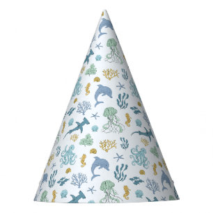 Blaue Ozeane zum Geburtstag Partyhütchen