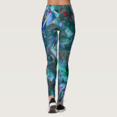 Blaue Ozeanflüsse Abstrakte Leggings - v2 (Rückseite)