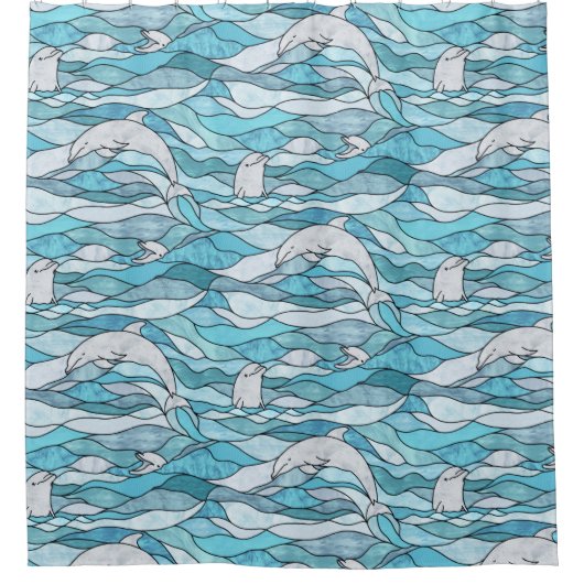 Blaue Ozeanklumpen Duschvorhang (Vorderseite)