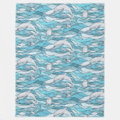 Blaue Ozeanklumpen Fleecedecke (Vorderseite)