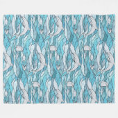 Blaue Ozeanklumpen Fleecedecke (Vorderseite (Horizontal))