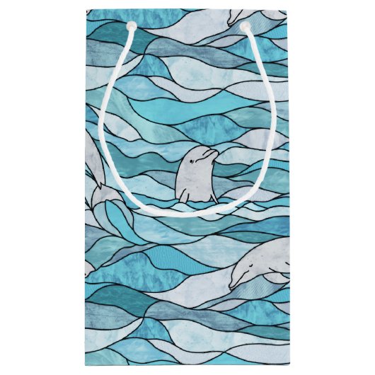 Blaue Ozeanklumpen Kleine Geschenktüte (Rückseite)