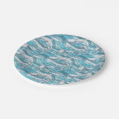 Blaue Ozeanklumpen Pappteller (Schrägansicht)