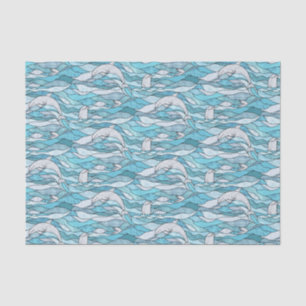 Blaue Ozeanklumpen Seidenpapier