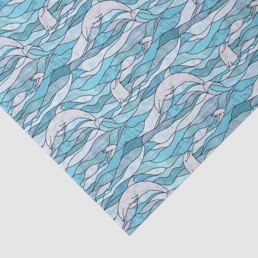 Blaue Ozeanklumpen Seidenpapier (Ausschnitt)