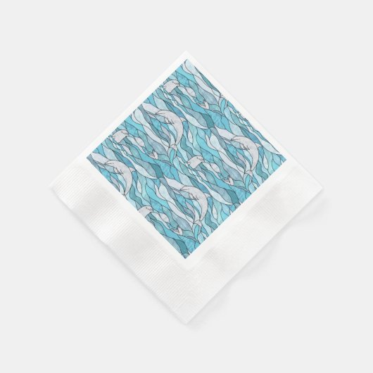 Blaue Ozeanklumpen Serviette (Ecke)