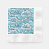 Blaue Ozeanklumpen Serviette (Vorderseite)