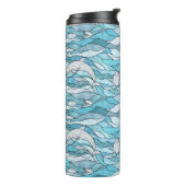 Blaue Ozeanklumpen Thermosbecher (Nach links gedreht)